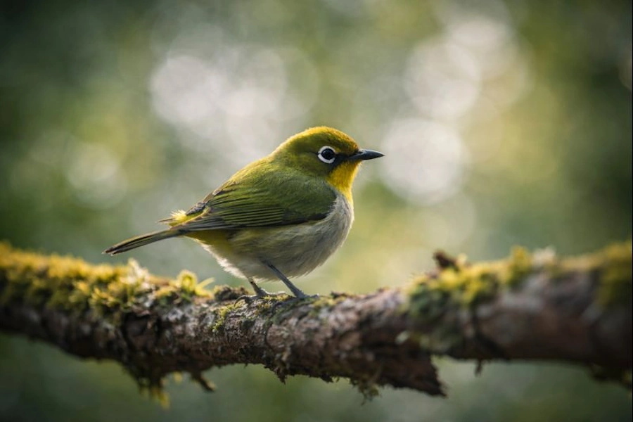 身近な自然の中で出会った野鳥を静かに観察する瞬間